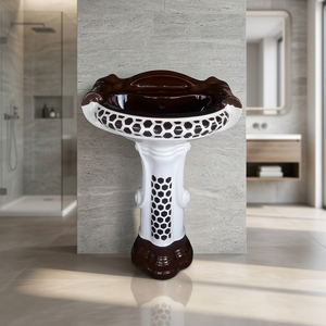 Big Sterling 26x21 Inch Ceramic Rectangular Wash Basin with Full Pedestal Bathroom Sanitary Ware - Product Image 5