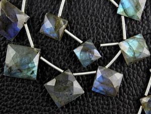 ลาบราดอไรต์ธรรมชาติ19ชิ้นเหลี่ยมเพชรพลอย,ลูกปัด Briolette แฟลชสีฟ้ารูปทรงสี่เหลี่ยมสำหรับทำเครื่องประดับหินสวนแท้ - Product Image 3