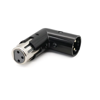 Portabel Perjalanan 3 Pin 90 derajat bentuk L laki-laki ke perempuan 3pin Audio XLR konektor Adaptor dengan 4 posisi sudut yang dapat disesuaikan