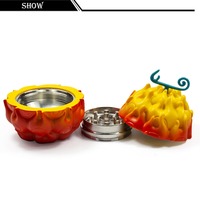 Duivelsvrucht Creatief Ontwerp 63mm 3-laags Zinklegering Handmatige Tabaksmolen Rookaccessoires