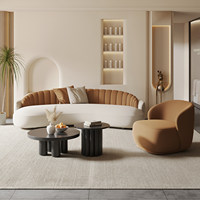 Sofá Pequeño de Una Plaza Estilo Crema Madera, Esponja, Diseño Moderno, Personalizable, para Negocios, Recepción VIP, Salón de Belleza, Oficina, Apartamento