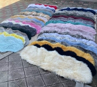 Tapis en fausse fourrure de lapin de luxe - Tapis moelleux et épais pour salon et chambre, lavable en machine, antidérapant, intérieur élégant