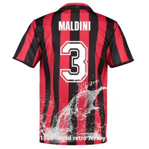 Lüks vintage toptan futbol t shirt 1988 tenu de futbol de ac milan Retro futbol tişörtü milan milan ac maldini jersey