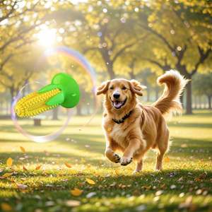 Jouet à mâcher durable pour chien en forme de maïs, bâton molaire avec fonction couineuse, en caoutchouc, coton et nylon, emballé en sachet, vente en gros - Product Image 6