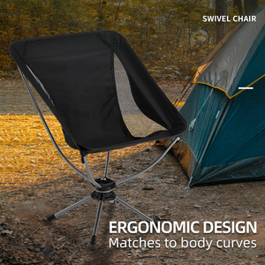 Chaise pliante en alliage d'aluminium pivotante à 360 degrés, chaise pliante portable en métal pour le camping - Product Image 3
