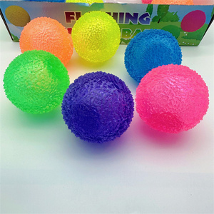 HAPU TPR 6.5cm Transparent Color Grass <b>Ball</b> Uneven Friction <b>Massage</b> Soft Toy Game Flash Outdoor Pet Practice Visual Tracking - Product Image 2