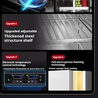 Équipement de cuisine commerciale, réfrigérateur congélateur à double porte, double température, en acier inoxydable