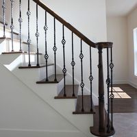 Rampe d'escalier en métal, piliers d'escalier intérieurs en métal massif, balustres en fer forgé pour escalier, balcon, villa, appartement