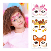 Offre Spéciale : Tatouages Temporaires Scintillants pour le Visage – Motifs Licorne, Renard et Autres Animaux – Maquillage Facial pour Enfants – Autocollants de Tatouage pour Fêtes et Festivals