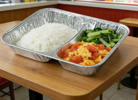 Barquettes en aluminium à 2, 3 ou 4 compartiments – Solution d'emballage rapide pour la restauration rapide, boîte de préparation de repas à livrer, utilisation pour aliments chauds et froids