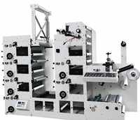 Machine d'impression flexographique semi-automatique ZBRY-650 à 7 couleurs pour étiquettes à bande étroite, avec séchage UV pour étiquettes autocollantes et sacs en papier