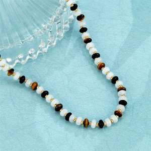 Ensemble de bijoux pour femmes en or plaqué or, simple et élégant, en acier inoxydable avec pierre d'agate - Product Image 3