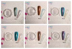 Polvo Aurora Blanco Luz de Luna 2026, 6 Colores, Polvo Aurora Cromado Espejo Fino para Uñas - Product Image 6