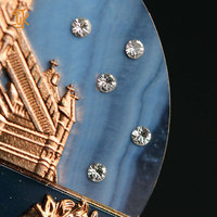 Cadran de montre 3D convexe personnalisé Logo motif animal 35mm laiton gravé réglage de diamant pour cadrans de montre fabricant de pièces