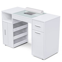 Équipement de salon de manucure, design ergonomique, table de manucure imperméable, bureau à ongles avec collecteur de poussière, tiroir de rangement, armoire