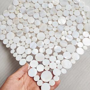 Épluchez et collez le vrai carreau de mosaïque de coquille de nacre d'eau douce blanche pour la décoration intérieure, mur - Product Image 4