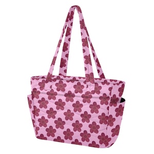 Sacs à main pour ordinateur portable pour femmes, design hawaïen rose Hau, sacs à main matelassés en polyester, durables, sacs à main Aloha personnalisés pour femmes avec logo - Product Image 2