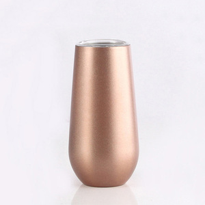 Bicchiere da vino sottovuoto senza stelo con Logo personalizzato bicchiere da vino isolato in acciaio inossidabile a doppia parete 6oz