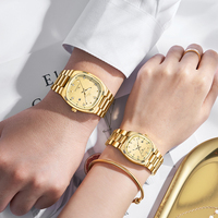 Montres à quartz carrées personnalisées pour couple MONTAGUT, style simple et classique, bracelet en acier inoxydable massif, étanches, luxe