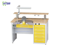 Banc de laboratoire multifonctionnel pour une seule personne avec lampe loupe LED intégrée et pistolet à air comprimé – Poste de travail pour laboratoire dentaire