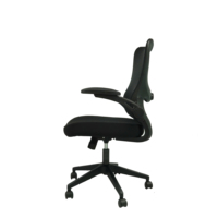 Chaise de bureau ergonomique de direction avec hauteur réglable, cadre en plastique, revêtement en tissu, pivotante et empilable
