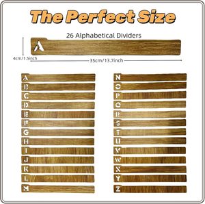 Séparateurs de disques vinyle personnalisés, guides d'organisateur de porte-disques en bois A-Z alphabétique - Product Image 3