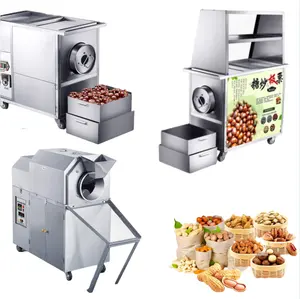 Sartén eléctrica automática china de 110v y 220v, tambor de Gas, tostador de castaño tostado, máquina de asar, horno, sartén, carrito, Vertical y pequeño - Product Image 1