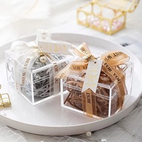 Boîte-cadeau de chocolat acrylique transparent de Noël boîte d'emballage de bonbons simple transparente, vitrine personnalisée festive pour les cadeaux de vacances