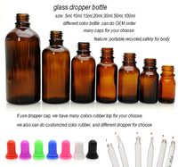 Flacons compte-gouttes en verre de luxe 5ml-100ml pour huiles essentielles et sérums de soin cosmétique avec impression personnalisée