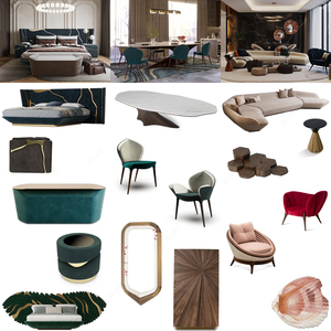 Base de Cama Tapizada de Terciopelo Contemporánea de Primera Calidad, Cama Moderna de Lujo para Villa con Detalles Dorados para Dormitorios de Alta Gama - Product Image 1