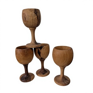 AZ ENTERPRISES Juego de 2 Copas de Vino de Madera Ecológicas Hechas a Mano, Capacidad de 250 ml, Diseño Moderno para Fiestas de Cócteles - Product Image 5