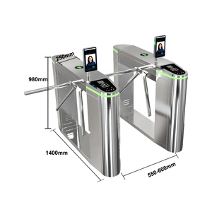 Tourniquet trépied de sécurité avec contrôle d'accès biométrique, code QR, reconnaissance faciale et système de validation de billets d'événement - Product Image 2