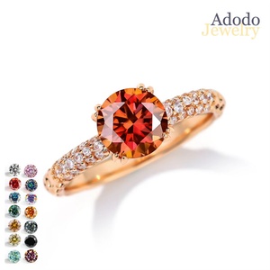 9 Anillos de Moissanita de 1 Quilate de la Colección Fashion Fine Jewelry Princess Bella, Chapados en Oro Rosa, Fabricación Italiana, Anillos de Moissanita de Colores - Product Image 1
