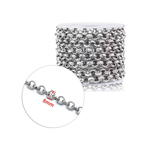 Wholesale Textured Rolo <b>Chain</b> | Embossed O Ring <b>Necklace</b> <b>Chain</b> Roll for Jewelry Making - Product Image 1
