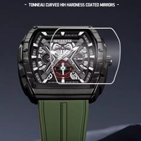 WLISTH 6193 Montre-bracelet de luxe à quartz pour homme, montre masculine, non mécanique, tendance, calendrier, cadran ajouré, étanche