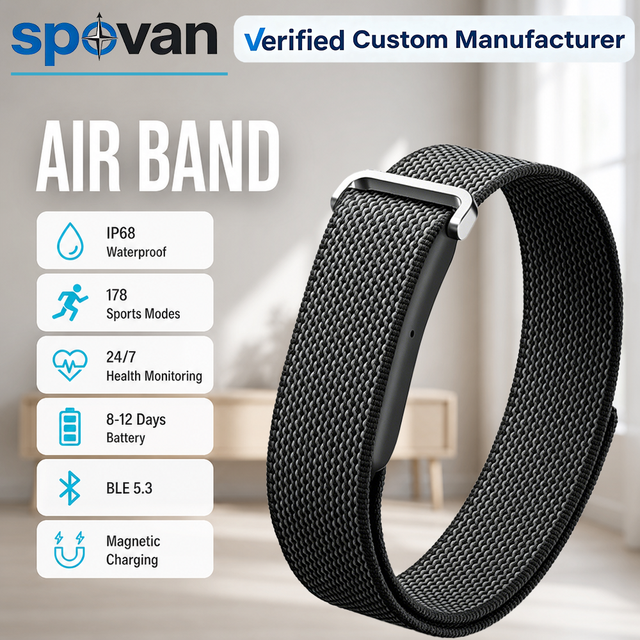 OEM Screenless Fitness Tracker Heart Rate Sleep Activity Tracking Call/Message Reminder IP68 Waterproof 10 Days Screen Free Band