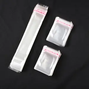 Clear Disposable self-sealing Bags Jewelry Storage Stobag Plastic long Sac auto adhesive Bag with Valve tape