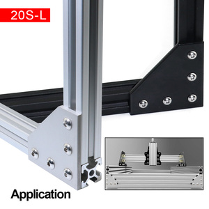 4 pièces <span class=keywords><strong>20x20</strong></span> profilé en aluminium 2020 plaque de jonction à 90 degrés 5 trous Structure en forme de L support d'angle d'angle bande de connexion - Product Image 4