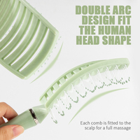 Brosse démêlante professionnelle personnalisée avec logo, antistatique, séchage rapide, à dents courbées et creuses, pour massage du cuir chevelu humide ou sec