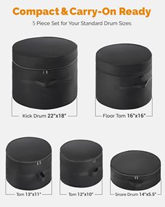 Échantillon gratuit : Ensemble de housses rembourrées pour batterie, pour caisses claires, caisses de percussion, caisses de batterie, légères et protectrices, pour transport de musiciens et stockage à long terme - Product Image 6
