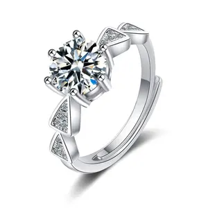 促销珠宝网上商店10*10毫米尺寸六爪锆石戒指三角形设计AAA立方锆钻石戒指
