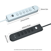 Überspannungsschutz Brasilianischer Stromadapter Steckdose 2 USB-Anschlüsse 1 Typ-C Schalter Steckdosenleiste