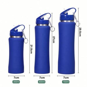 Bouteilles isothermes de voyage personnalisables en gros de 350 ml et 500 ml avec poignée portable et couvercles à paille rabattable sans BPA - Product Image 3