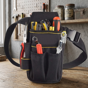 Multi-Functional Adjustable Waterproof <b>Tool</b> Waist Pouch Multiple Pockets for Electrician <b>Tools</b> Equipment Black Work <b>Belt</b> Bag - Product Image 5