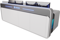 JCCX-2 Mobilier de bureau commercial ergonomique moderne, poste de travail pour personnel avec console de commande et bureau pour moniteur, structure en acier et bois