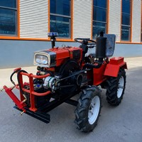 Mini Tractor Agrícola de Cuatro Ruedas con Motor Diésel, Elevador Hidráulico Trasero y Cultivador Rotatorio