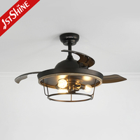 1stshine Style industriel Économisez de l'espace Télécommande Moteur CC Ventilateur de plafond invisible pour la maison