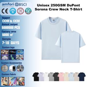 T-shirt d'été rafraîchissant 250 GSM 26S Sorona, couleur unie, col rond, haut <span class=keywords><strong>basique</strong></span> <span class=keywords><strong>simple</strong></span> à manches courtes pour homme - Product Image 1