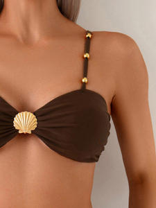 2026 Set Bikini tali Spaghetti polos seksi Push up 2-Piece Set hipster bawahan untuk wanita baju renang musim panas pakaian pantai pakaian mandi - Product Image 5