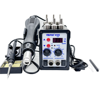 Station de soudage 2-en-1 8586D, station de retravaillage à air chaud SMD avec affichage numérique LED, comprend un pistolet thermique et un kit de fer à souder